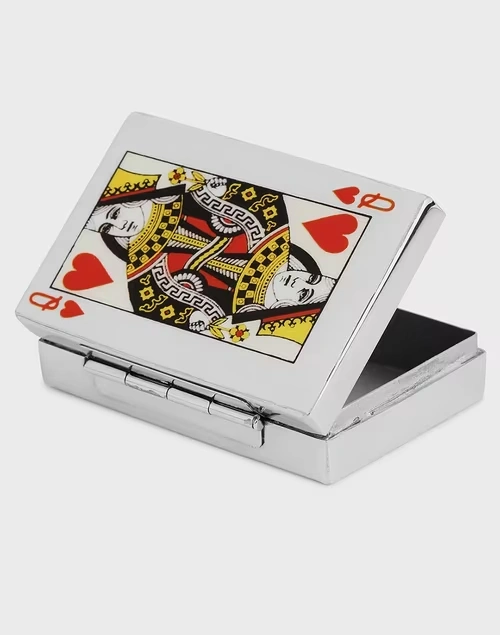 Multi Coloured Vivaram Metal Box Playing Cards Set - Queen