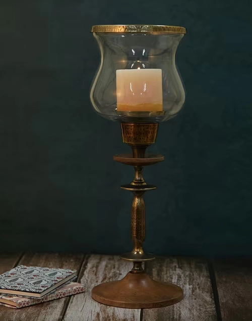 Brown Inaaya Candle Hurricane-Large