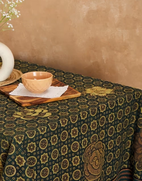Green Ipshita Table Cover 4 Seater 3 Green Ipshita Table Cover 4 Seater