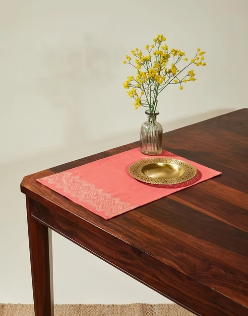 Coral Dhaatu Cotton Mat Set Of 6