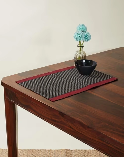 Black Shubhika Cotton Mat | Set of 6