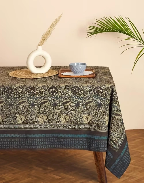 Black Indigo Cotton Table Cover