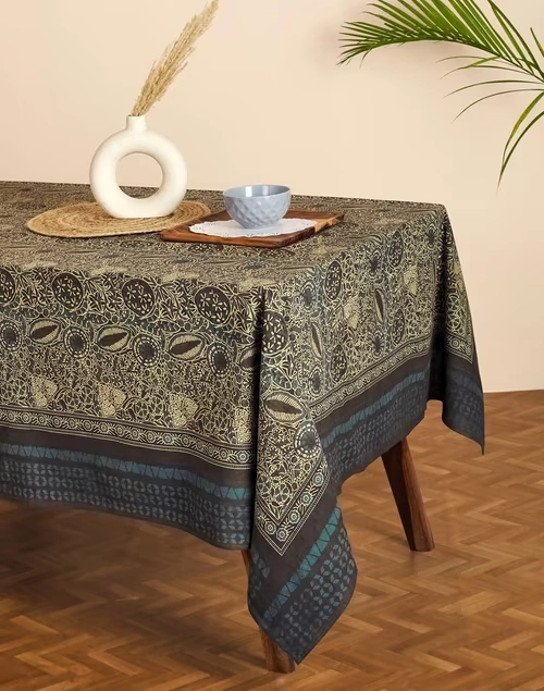 Black Indigo Cotton Table Cover