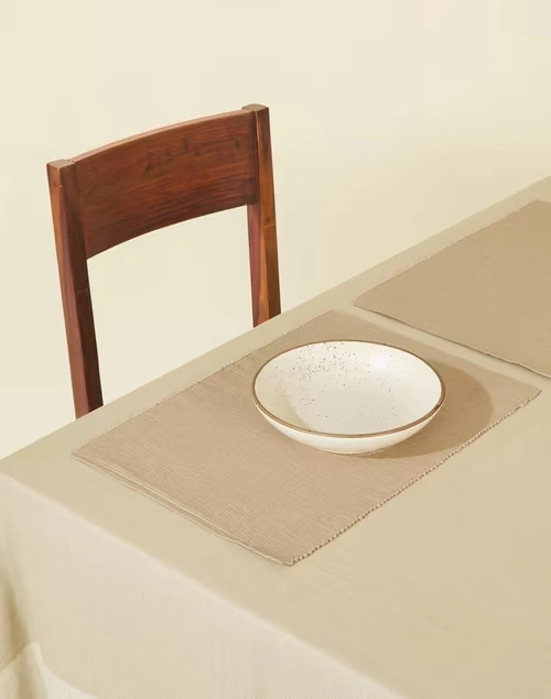 Beige Prithi Cotton Mat - Set Of 6