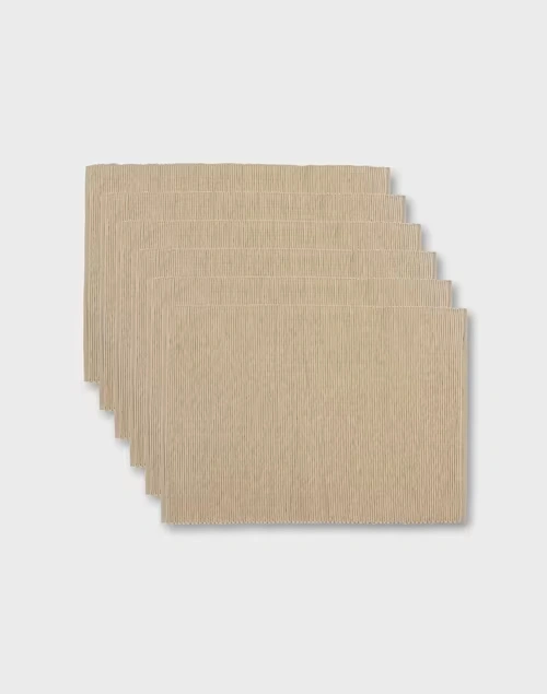 Beige Prithi Cotton Mat - Set Of 6