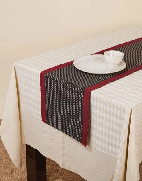 Black Red Shubikha Cotton Woven Runner