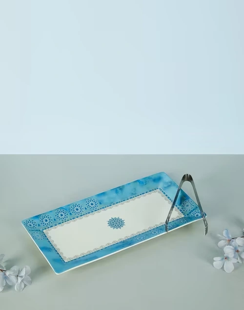 Blue Tuhina Platter Gift Set of 2