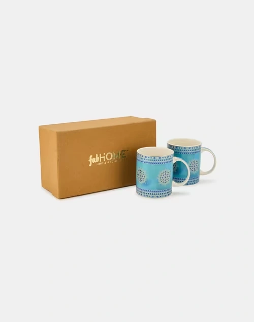 Blue Tuhina Ceramic Mug Set Of 2 4 Blue Tuhina Ceramic Mug Set Of 2