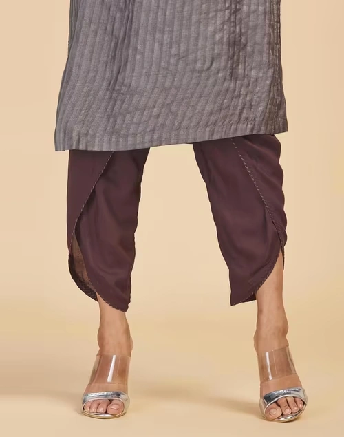 Maroon Modal Ankle Length Dhoti