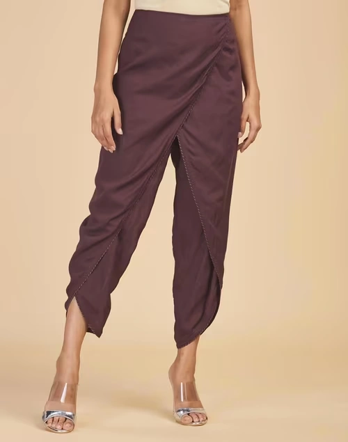Maroon Modal Ankle Length Dhoti