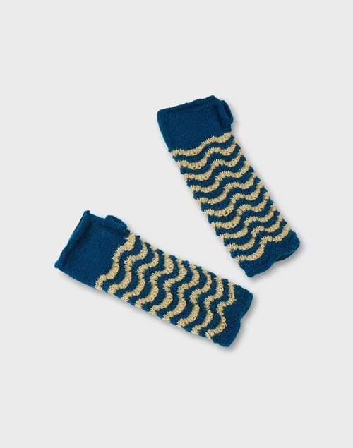 Blue Acrylic Knitted Warmer