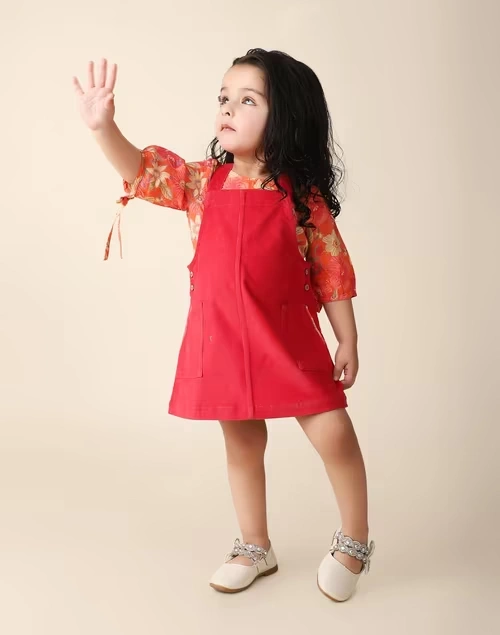 Pink Cotton Woven Straight Skirt Set 4 Pink Cotton Woven Straight Skirt Set