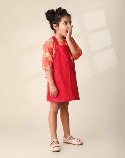 Pink Cotton Woven A-Line Skirt Set 3 Pink Cotton Woven A-Line Skirt Set