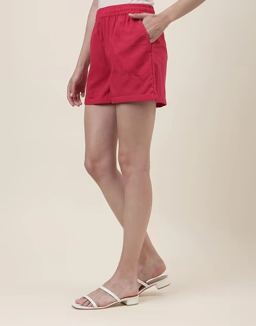 Pink Cotton Shorts