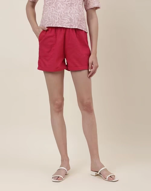 Pink Cotton Shorts