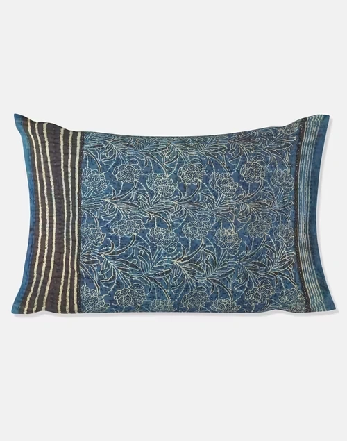 Indigo Abhinita Cotton Printed Pillow Cover Set of 2 3 Indigo Abhinita Cotton Printed Pillow Cover Set of 2