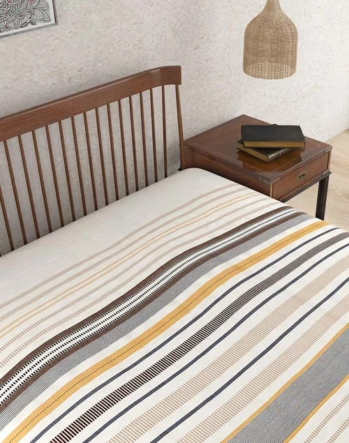 Multi Rhythm Cotton Viscose Double Bed Cover