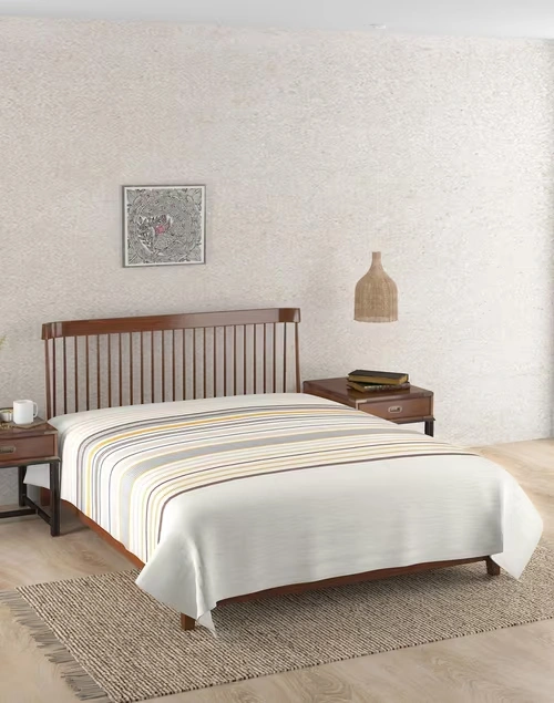 Multi Rhythm Cotton Viscose Double Bed Cover