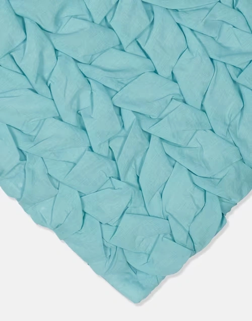 Aqua Magnolia Cotton Embroidered Pillow Case Set of 2 4 Aqua Magnolia Cotton Embroidered Pillow Case Set of 2