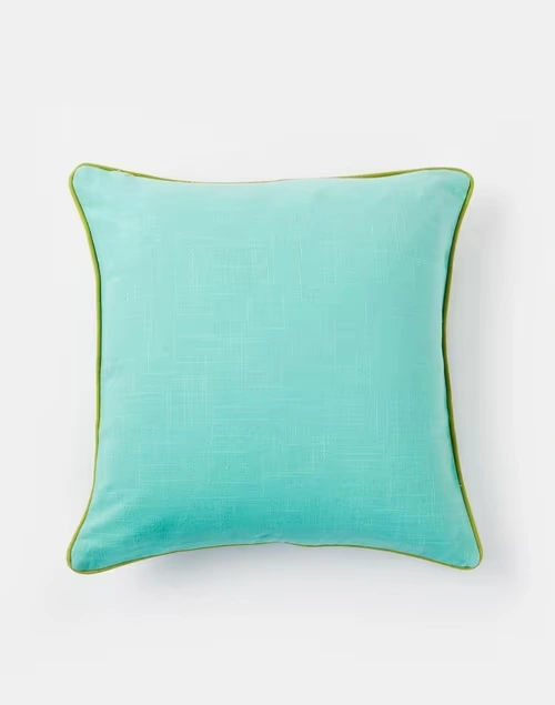 Aqua Magnolia Cotton Printed Cushion Cover 3 Aqua Magnolia Cotton Printed Cushion Cover