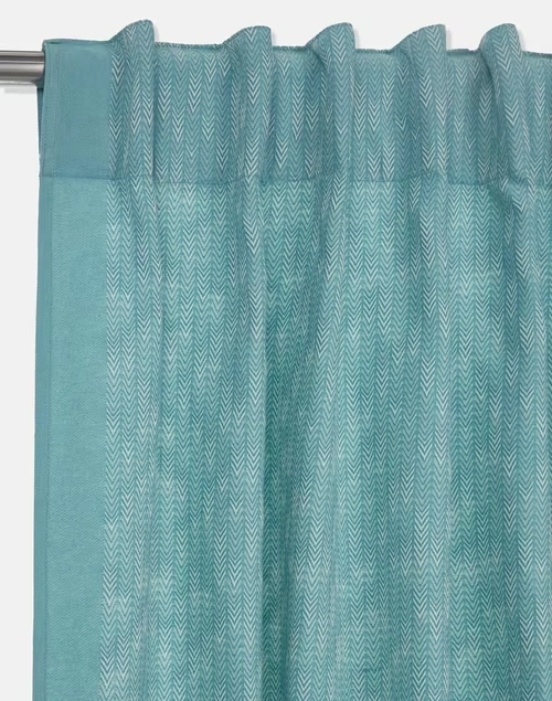 Blue Magnolia Cotton Woven Curtain | 1pc
