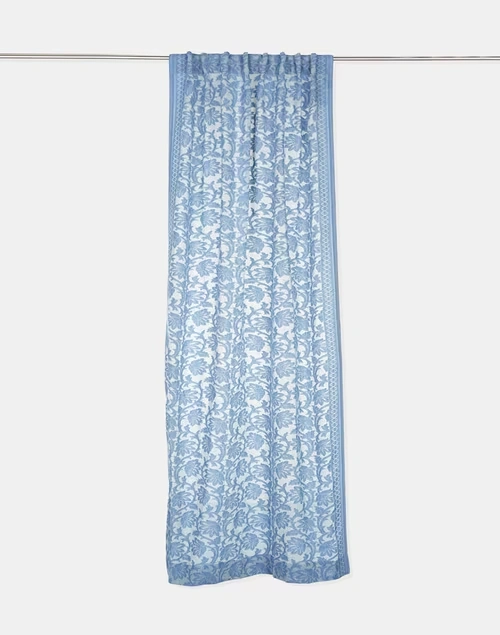 Blue Coramandel Woven Cotton Curtain | 1pc