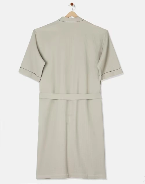 Grey Ashim Cotton Woven Bathrobe 3 Grey Ashim Cotton Woven Bathrobe
