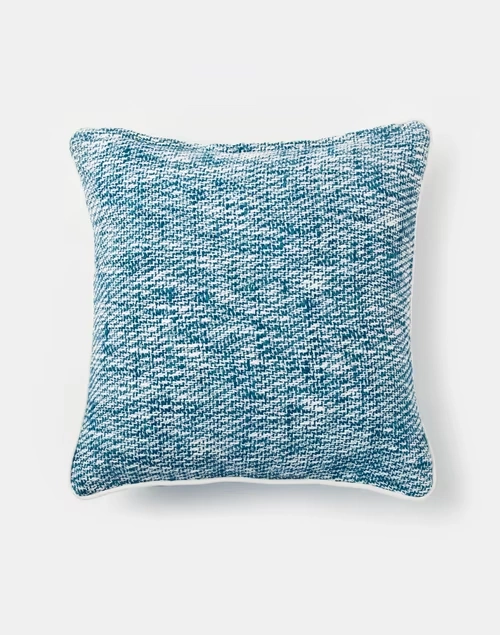Blue Cotton Woven Cushion Cover