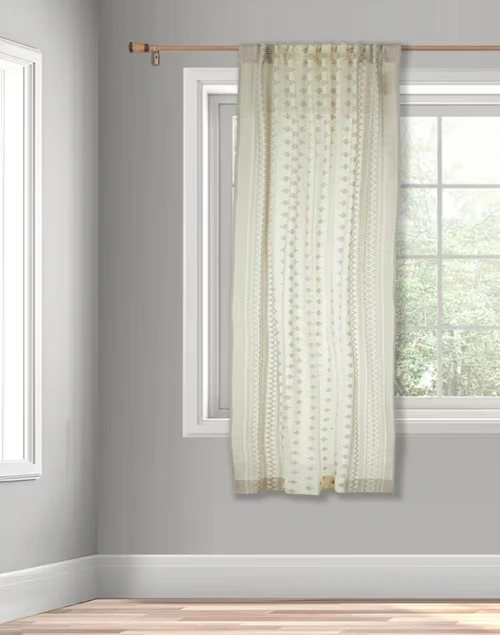 Beige Urmi Semi Sheer Curtain | 1PC