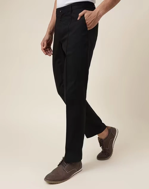 Black Cotton Slim Fit Jama Pants