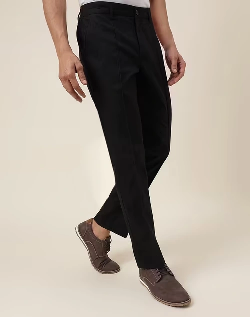 Black Cotton Slim Fit Jama Pants