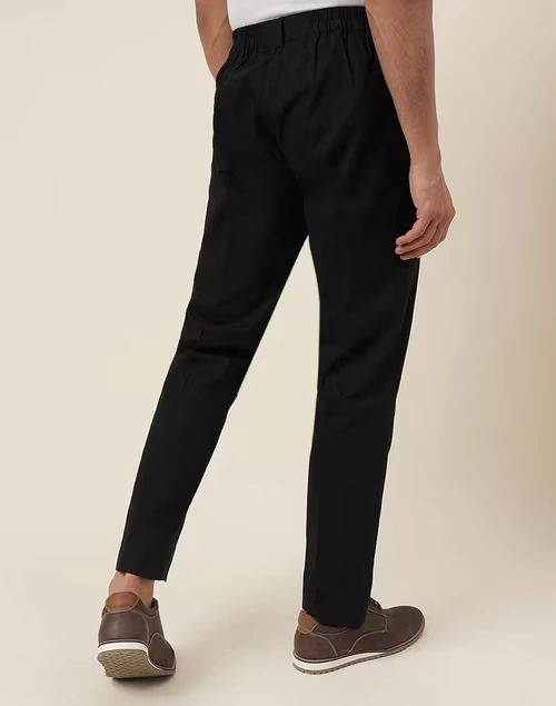 Black Cotton Slim Fit Jama Pants 3 Black Cotton Slim Fit Jama Pants