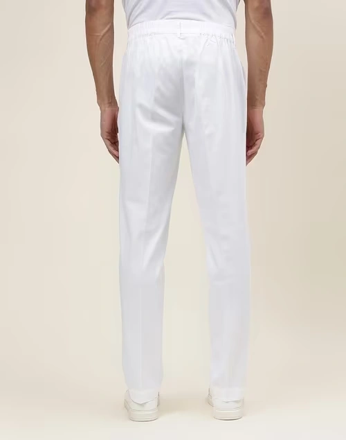White Cotton Slim Fit Jama Pant 3 White Cotton Slim Fit Jama Pant