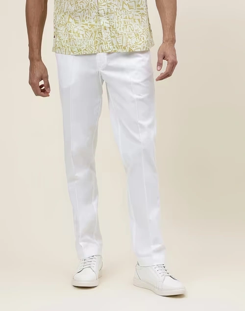 White Cotton Slim Fit Jama Pant 4 White Cotton Slim Fit Jama Pant