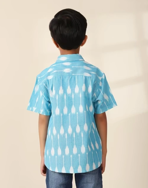 Blue Cotton Woven Shirt