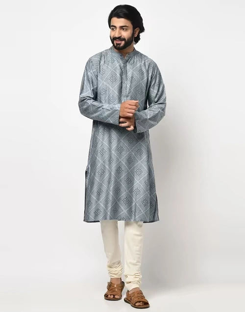 Viscose Tussar Dobby Slim Fit Kurta