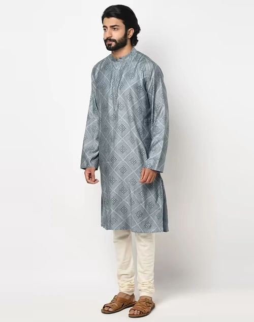 Viscose Tussar Dobby Slim Fit Kurta