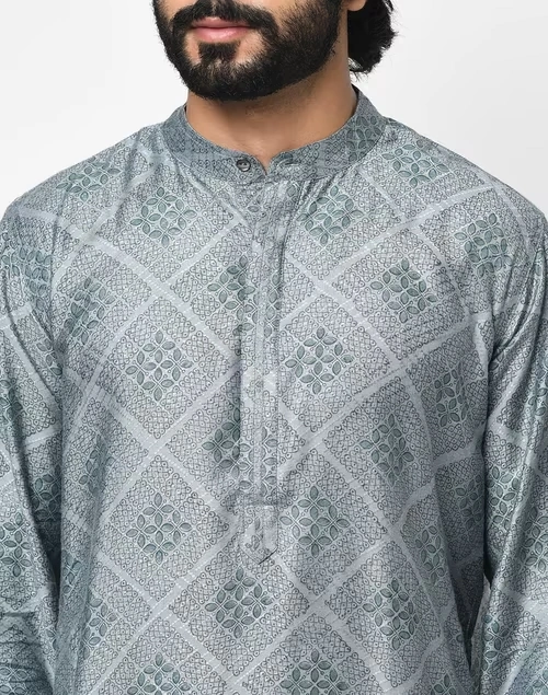 Viscose Tussar Dobby Slim Fit Kurta 3 Viscose Tussar Dobby Slim Fit Kurta