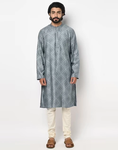 Viscose Tussar Dobby Slim Fit Kurta 4 Viscose Tussar Dobby Slim Fit Kurta