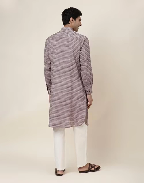 Brown Cotton Dobby Pathani 4 Brown Cotton Dobby Pathani