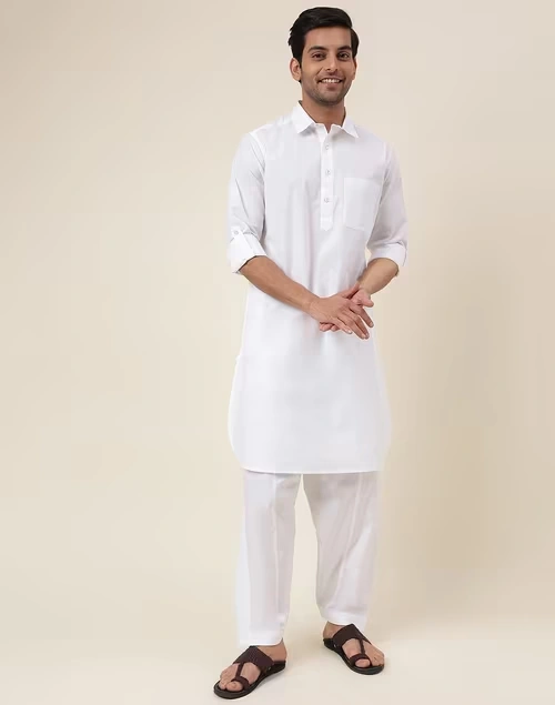 White Cotton Woven 2Pc Set