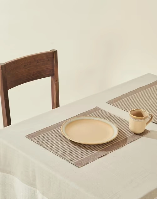 Beige Shubhika Cotton Mat Set Of 6