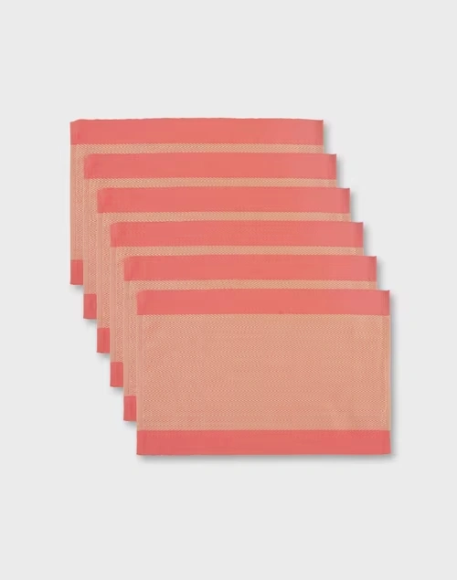 Coral Kislay Cotton Mat Set of 6 3 Coral Kislay Cotton Mat Set of 6