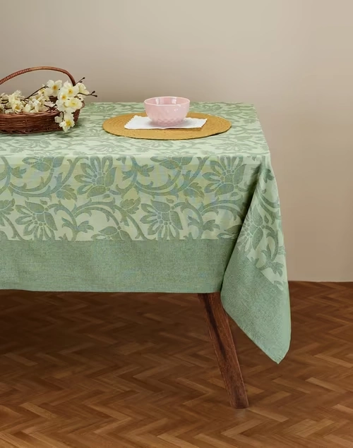 Green Inaya Cotton Woven Table Cover
