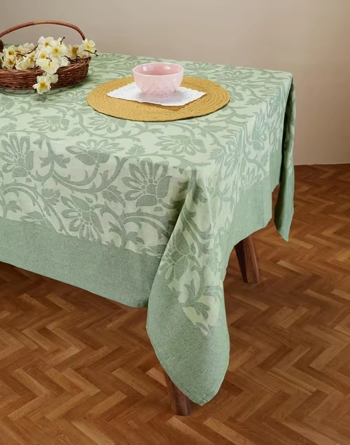 Green Inaya Cotton Woven Table Cover