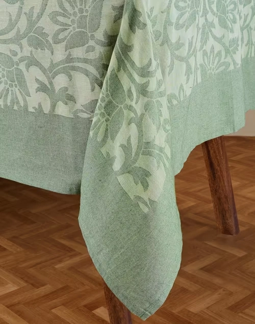 Green Inaya Cotton Woven Table Cover 4 Green Inaya Cotton Woven Table Cover