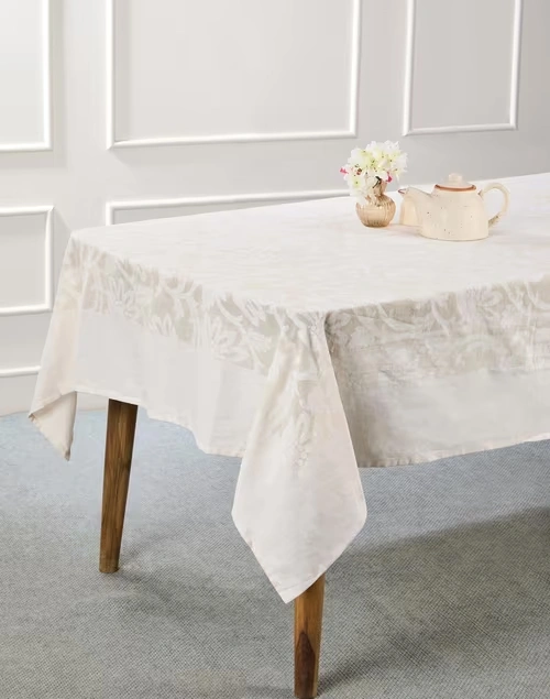 Natural Inaya Cotton Cutwork Table Cover
