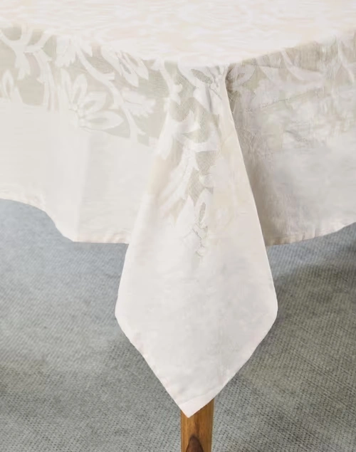 Natural Inaya Cotton Cutwork Table Cover