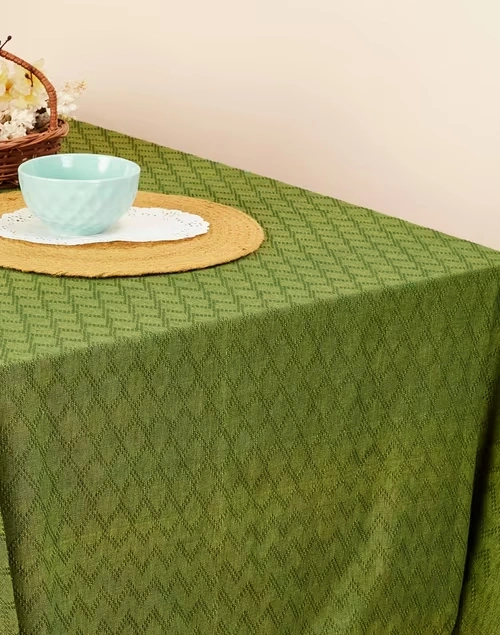 Green Suhana Cotton Woven Table Cover