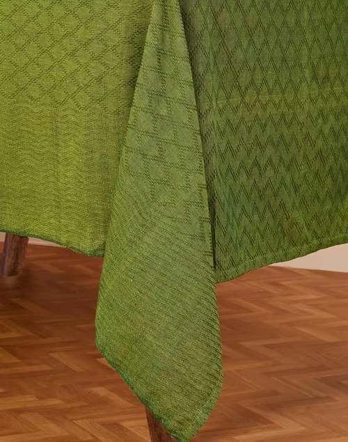 Green Suhana Cotton Woven Table Cover